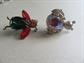 Two Rhinestone Bug Pins Insect Bee Figural Vintage Costume Jewelry