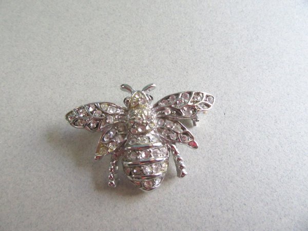 Rhinestone Bumble Bee Pin Figural Vintage Jewelry