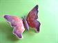 1960s Mod Butterfly Pin Brooch Enameled  3D Western Germany Purple Pink Signed Vintage Costume Jewelry