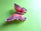 1960s Mod Butterfly Pin Brooch Enameled  3D Western Germany Purple Pink Signed Vintage Costume Jewelry