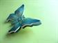 1960s Mod Butterfly Pin Brooch Enameled  3D Western Germany Blue Green Signed Vintage Costume Jewelry