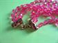 Mod 1960's Hot Pink Long Necklace Beads Vintage Costume Jewelry '60's Accessories Go Go