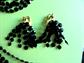 Mod 1960's Mod Long Black Necklace Beads Matching Clip On Earrings Old Store Stock Never Worn '60's Accessories