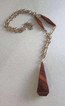 Bakelite Infused Wood Necklace Vintage Jewelry