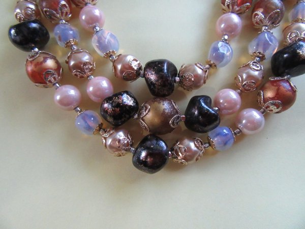 Art Glass Choker Necklace Japan 1950's Vintage Jewelry 