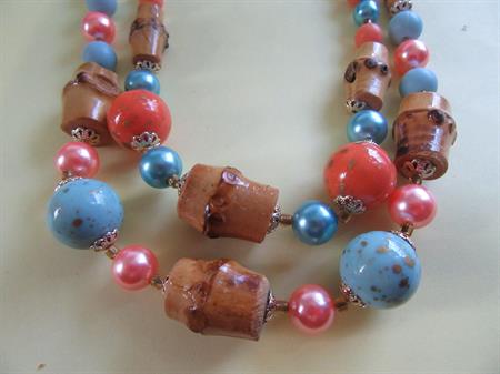 1950's Necklace Glass Bamboo Japan Vintage Jewelry