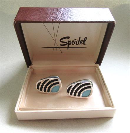 Mid Century Vintage Cufflinks Cuff Links MCM Speidel Original Box Old Stock Mens Jewelry shirt Accessories