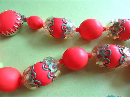 1960's Orange Necklace Set Hong Kong Vintage Jewelry