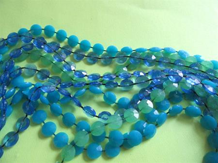 1960's Mod Long Necklace Blue Green Vintage Jewelry 