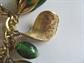 Bakelite Charm Bracelet Creamed Spinach Curved Leaves Glitter Lucite Beads  Vintage Costume Jewelry 1950's Accessories