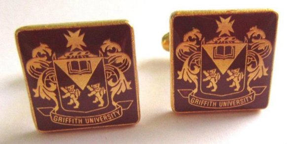 Vintage Griffith University Australia Cufflinks Mens Jewelry 