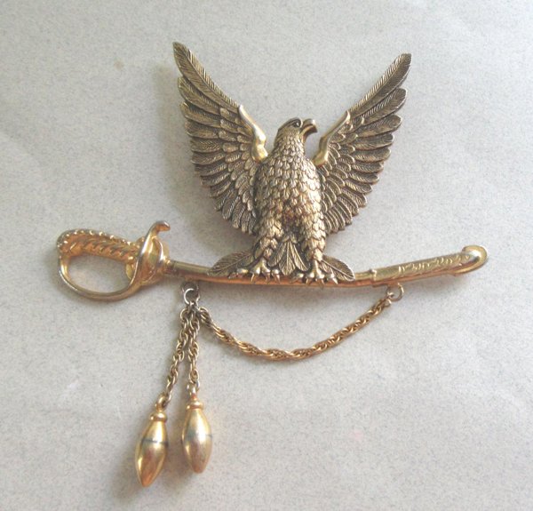 Vintage Eagle Sword Pin Needs Pin Shaft  Military WWII