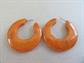 Bakelite Pierced Earrings Peanut Butter Swirl  Semi Translucent Vintage Costume Jewelry