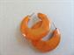 Bakelite Pierced Earrings Peanut Butter Swirl  Semi Translucent Vintage Costume Jewelry