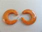 Bakelite Pierced Earrings Peanut Butter Swirl  Semi Translucent Vintage Costume Jewelry