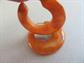 Bakelite Pierced Earrings Peanut Butter Swirl  Semi Translucent Vintage Costume Jewelry