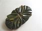 Bakelite Large Carved Pin Brooch Creamed Spinach Vintage Costume Jewelry