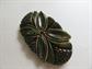 Bakelite Large Carved Pin Brooch Creamed Spinach Vintage Costume Jewelry