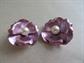 1950's Mid Century Purple Enameled Metal Flower Earrings Vintage Costume Jewelry '50's Accessories