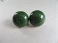 Bakelite Button Dome Earrings Clip On Dark Creamed Spinach Vintage Costume Jewelry