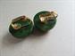 Bakelite Button Dome Earrings Clip On Dark Creamed Spinach Vintage Costume Jewelry