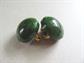 Bakelite Button Dome Earrings Clip On Dark Creamed Spinach Vintage Costume Jewelry