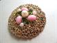 1970 Sarah Coventry Fashion Splendor Pin Brooch Rhinestones Faux Pearls Pink Glass Cabochons Signed Vintage Costume Jewerly