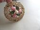 1970 Sarah Coventry Fashion Splendor Pin Brooch Rhinestones Faux Pearls Pink Glass Cabochons Signed Vintage Costume Jewerly