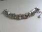 Smokey Rhinestone Bracelet Needs Part of Clasp Replaced Vintage Costume Jewelry