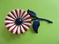 Mod 1960's Metal Flower Pin Red White and Blue Old Store Stock Unworn '60's Accessories