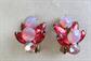 1950's Juliana Pink Rhinestone Clip On Earrings Givre Glass Vintage Costume Jewelry '50's Accessories