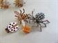 Vintage Bug Pin and Tac Lot Spider Bee Ladybug Costume Jewelry Figural