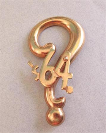 1950's 64 Dollar Question Pin TV Memorabilia Vintage Jewelry