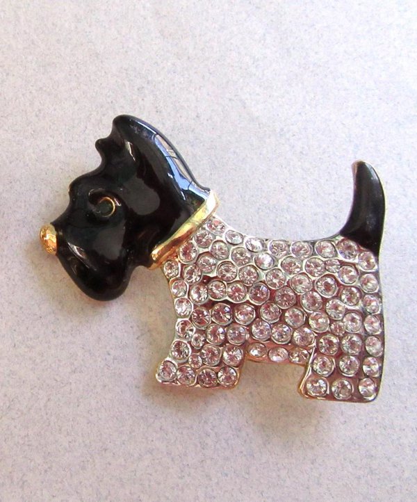 Rhinestone Scotty Dog Pin Scottie Never Worn