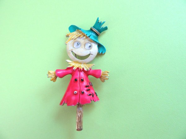 Vintage Lind Gal Google Eyes Pin Signed LG