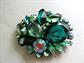 Vintage Juliana DeLizza & Elster  Rhinestone Pin Japanned Setting Vintage Costume Jewelry Emerald Aurora Borealis