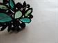 Vintage Juliana DeLizza & Elster  Rhinestone Pin Japanned Setting Vintage Costume Jewelry Emerald Aurora Borealis