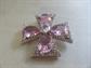 Brilliant Pink Rhinestone Maltese Cross   Costume Jewelry Regal  Renaissance Fair 