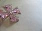 Brilliant Pink Rhinestone Maltese Cross   Costume Jewelry Regal  Renaissance Fair 