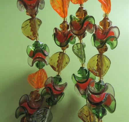 Western Germany Fruit Salad Necklace Signed Vintage Jewelry