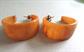 Bakelite Peanut Butter Swirl Hoop Pierced Earrings Vintage Costume Jewelry