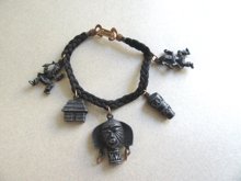 1950's Tribal Charm Bracelet Tiki Vintage Jewelry 