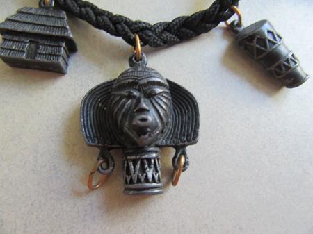 1950's Tribal Charm Bracelet Tiki Vintage Jewelry 