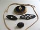 Victorian And Up Jewelry Lot Mourning Pins Destash Black Glass Pendant Necklace Costume Jewelry 