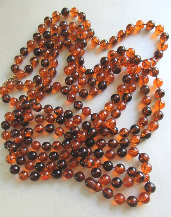 Vintage Lucite Long Necklace Beads 1960's Jewelry 
