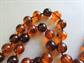 Double Strand Lucite Long Necklace Tortoise Beads 1960's Costume Jewelry '60's Accessories