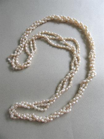 Genuine Fresh Water Pearls Necklace Intertwined Rope Fine Jewelry Wedding Detash