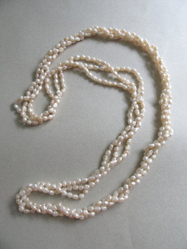 Genuine Fresh Water Rice Pearls Necklace  Fine Jewelry