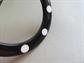 Polka Dot Lucite Bangle Bracelet Larger Wrist Black and White Party Vintage Costume Jewelry