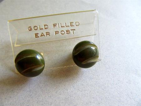 Bakelite Small Stud Earrings Pierced Old Store Stock Unworn Vintage Costume Jewelry